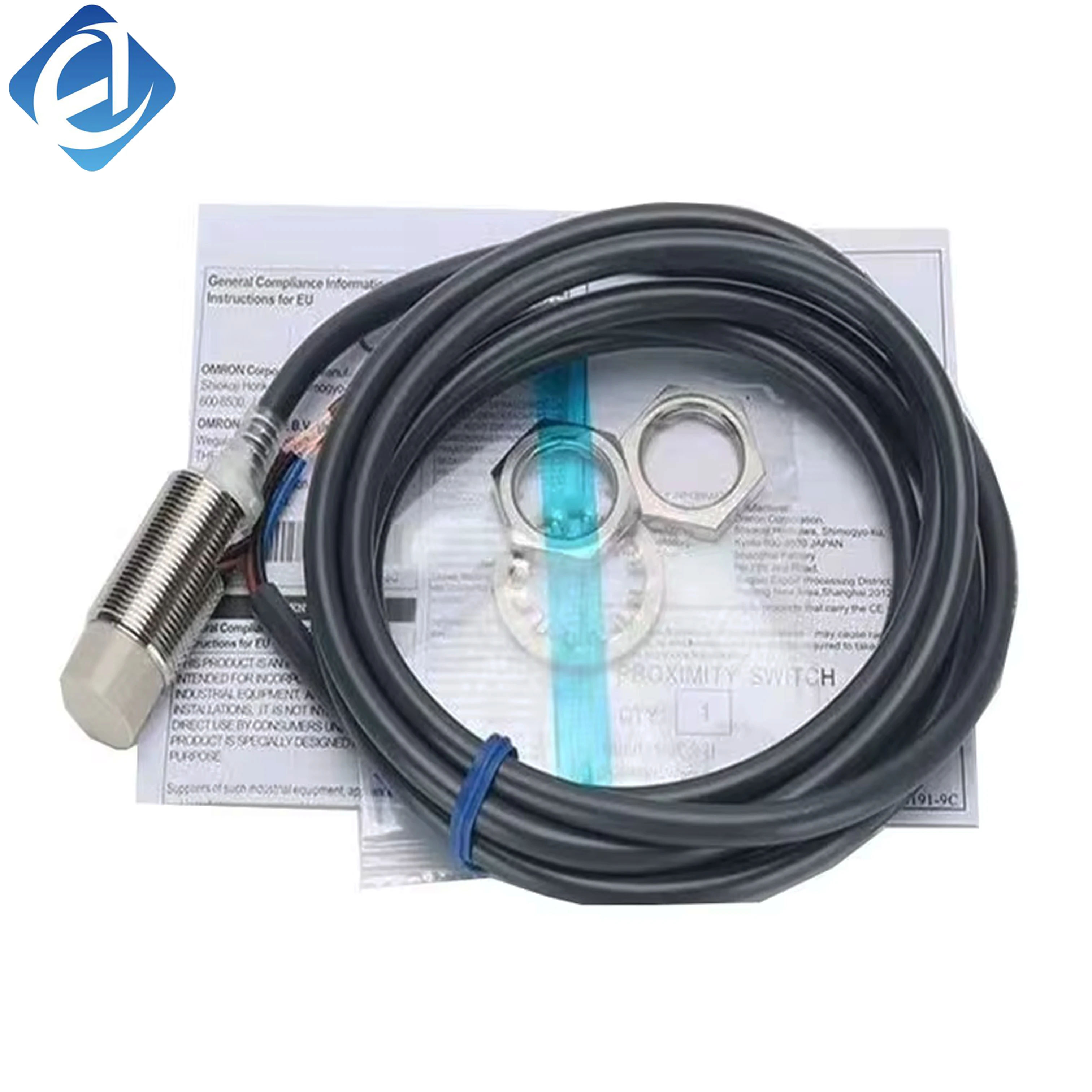 New Original Omron E2B series inductive proximity sensor. M30 thread size, 30mm long sensing distance, stable metal detection, waterproof and dustproof performance. Widely applied in heavy machinery limit detection, large equipment positioning and harsh i