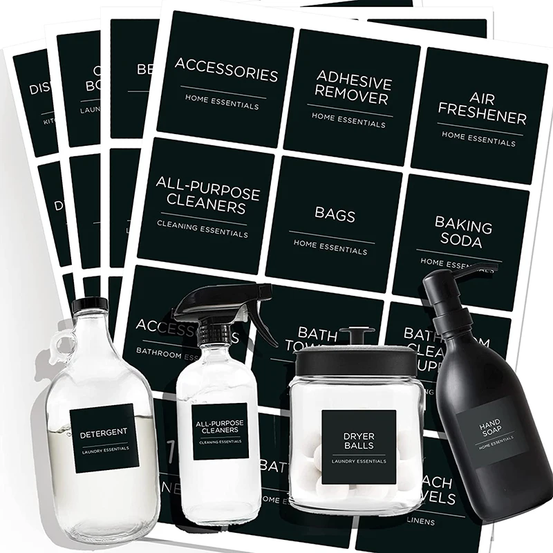 Custom Waterproof Minimalist Hand Soap Sticker Bathroom Bottle Jar Home Organization Labels