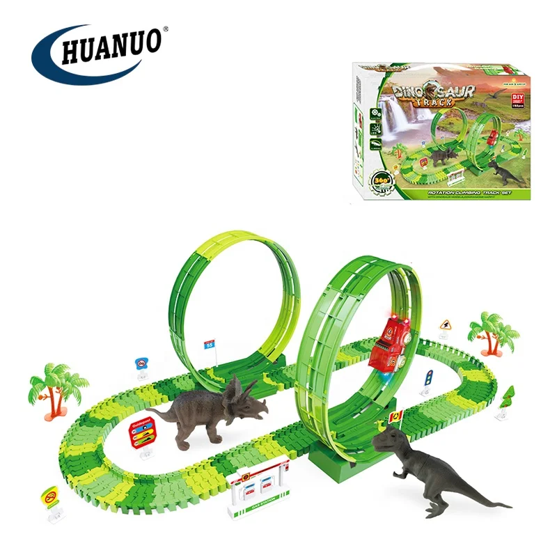 Новый дизайн, высокоскоростная сборка трека «сделай сам», игрушечный автомобиль, набор гоночных треков динозавров, игрушка