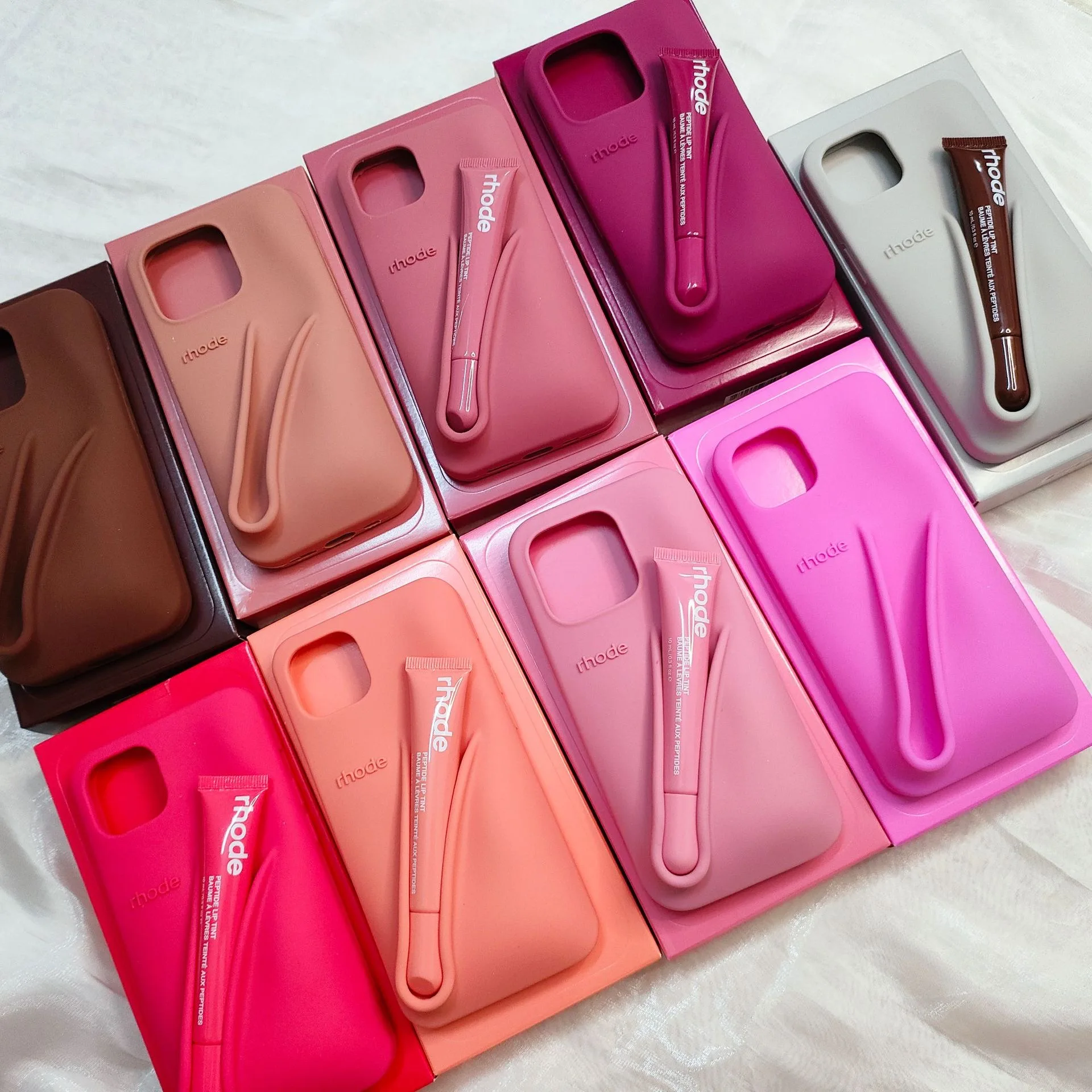 BAILI Factory OEM Logo Package Box Rhode Lip Balm Gloss Tint Blush Peptide Coque Carcasa Silicone Phone Case for Iphone 15 Pro