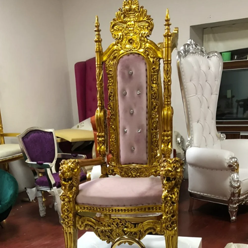 King And Queen High Back Cheaper Sliver Throne Chairs Bjflamingo