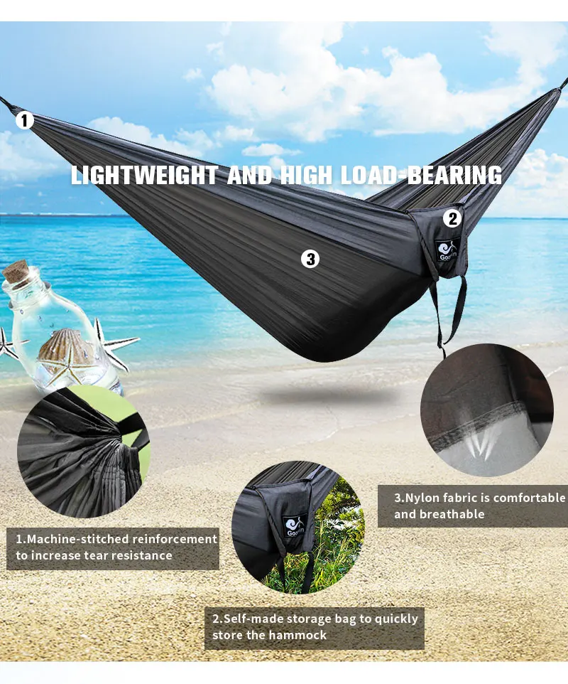 Camping Hammock With Ropes Double & Single Tree Hamock Outdoor Indoor