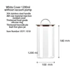 1200ml (no pump) White
