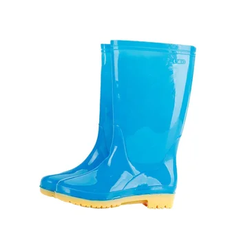 Adult's High Top Soft Rubber Shoes Low Heel Fashion Long Barrel Anti-Slip PVC Rain Gear Long-Lasting Waterproof Design
