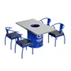 Tavolo lungo blu 120 per quattro sedie 4