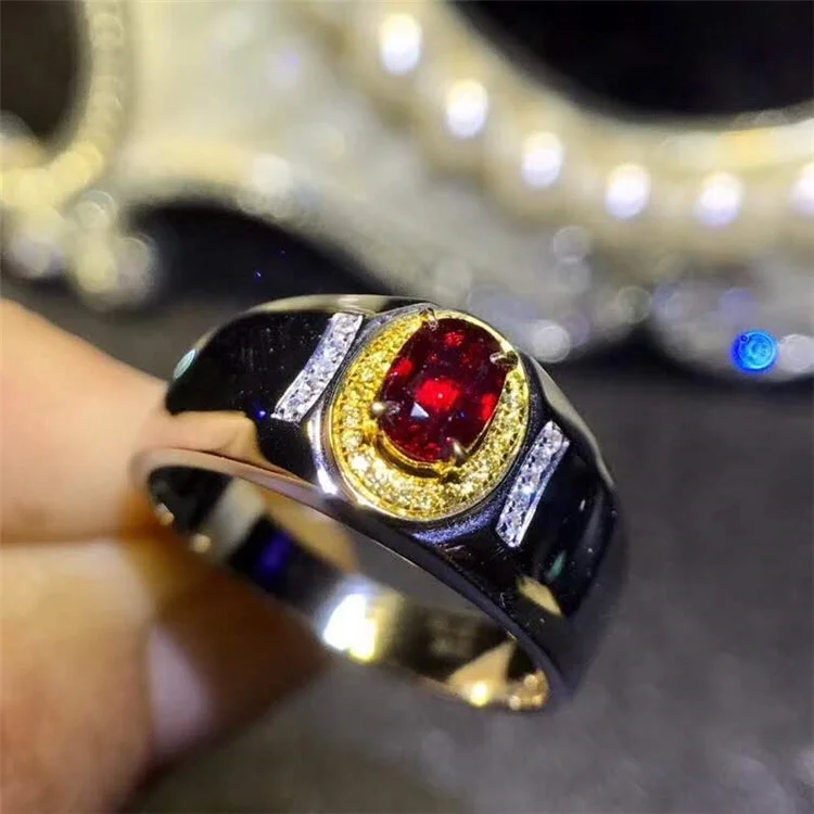 SGARIT Gemstone Jewelry Factory Wholesale Luxury 18k Gold South Africa Real Diamond 0.5ct Natural Pigeon Blood Red Ruby Ring