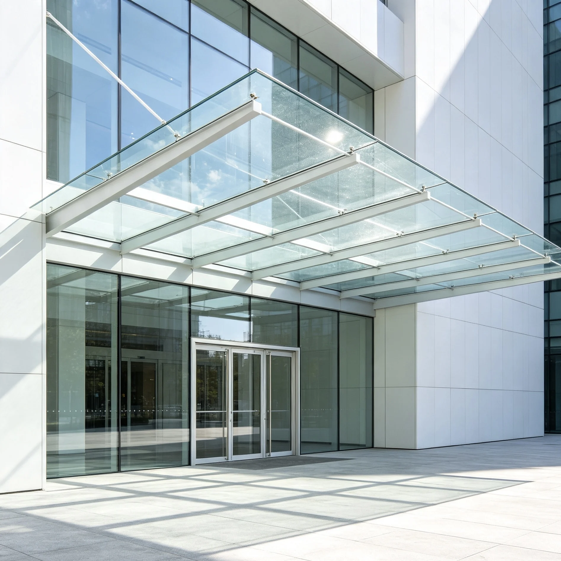 Custom PVB SGP Laminated Tempered Glass 10mm 12mm High Strength Safety Structural Glass for Canopy Skylight Facade