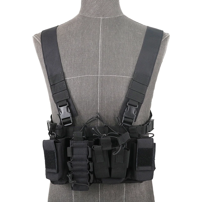 Lightweight Modular Micro Polyester Vest Bag Tactical Chest Rig with Mag Pouch & Cross Strap for Hunting Men Outdoor