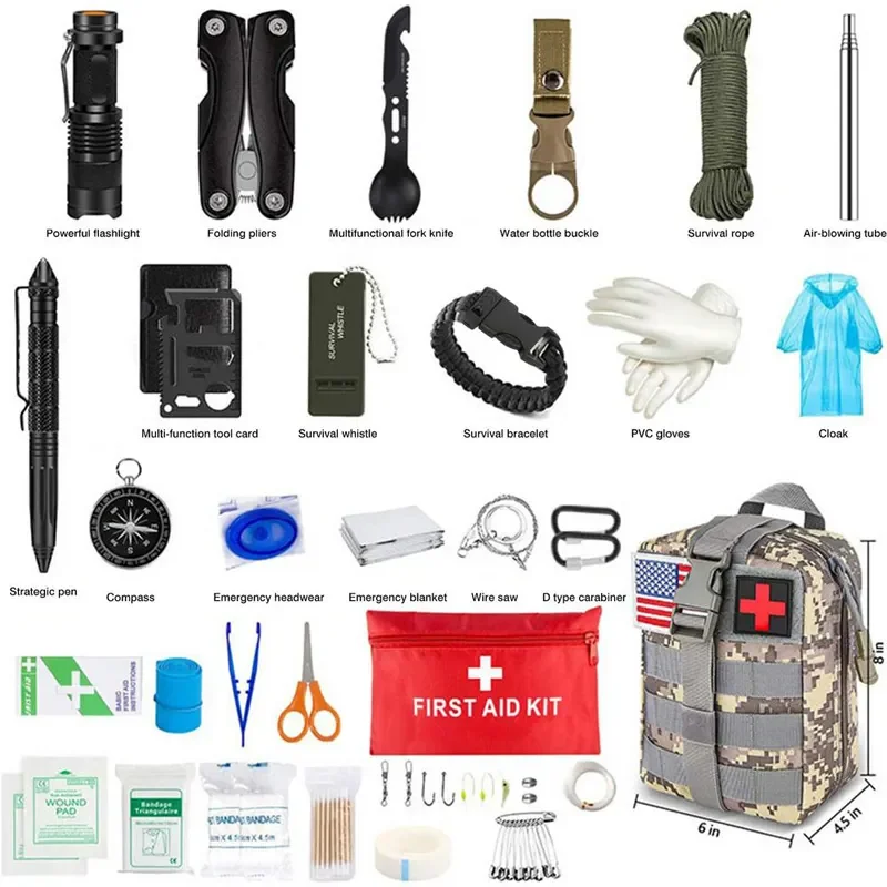 Supply 45 In 1 Survival Kit Edc Tactical Survival Equipment Tools First