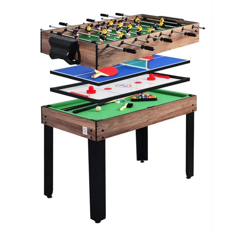 4 FT 4 in 1 Tabletop Combo Billiards Table,  Soccer Table ,Tennis ,Ice Hockey Arcade Table Games Indoor Sport Game Goods