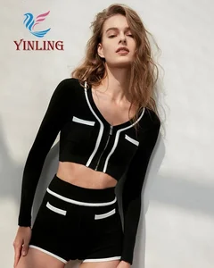 Custom Wear Fitness Girls High Quality Elastic Long Sleeve Yoga Crop Top Workout Clothing