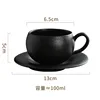 Taza y Platillo en Forma de Huevo de 100ml en Color Negro Mate con Asa