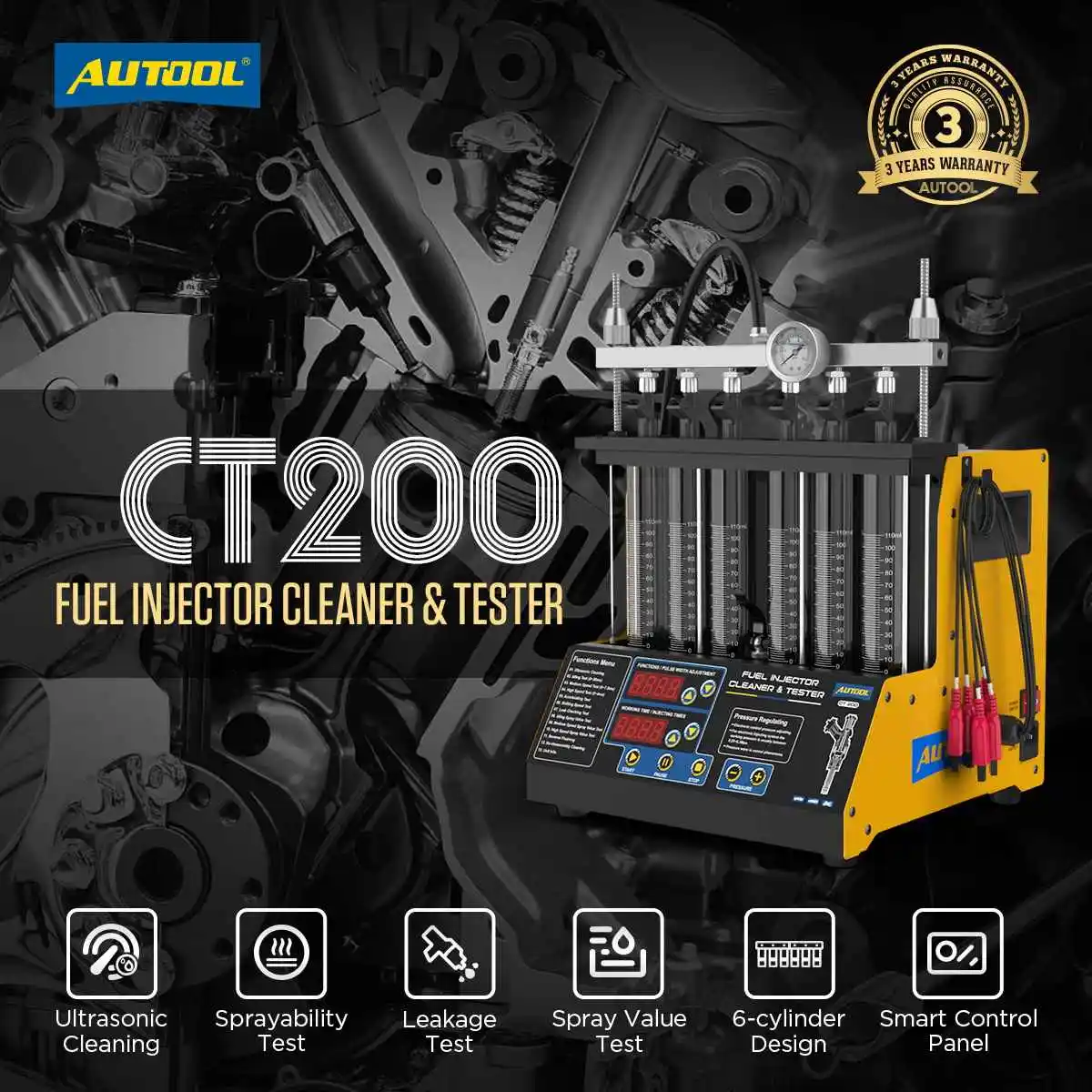 2025 Version AUTOOL CT200 Fuel Injector Cleaner and Tester with ...