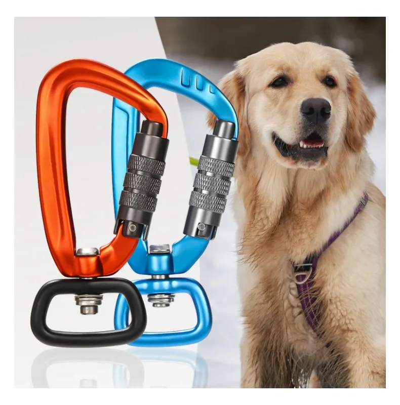 Многофункциональный поворотный карабин D-типа с поворотным замком крючком зажим для собачьего поводка гамак кемпинга
