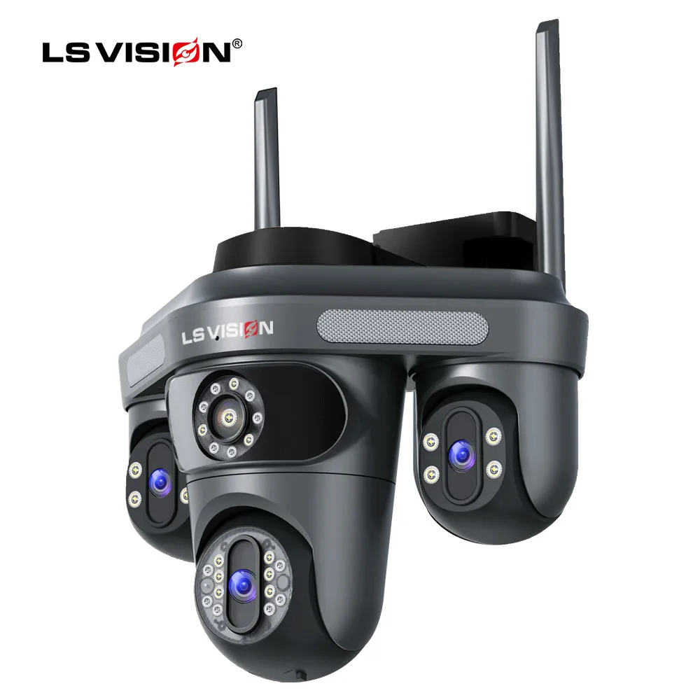 LS VISION 15MP HD CCTV Security Camera IP Automatic Tracking Panoramic  Two-Way Audio Multiple AI Lens HD PTZ Wireless Audio