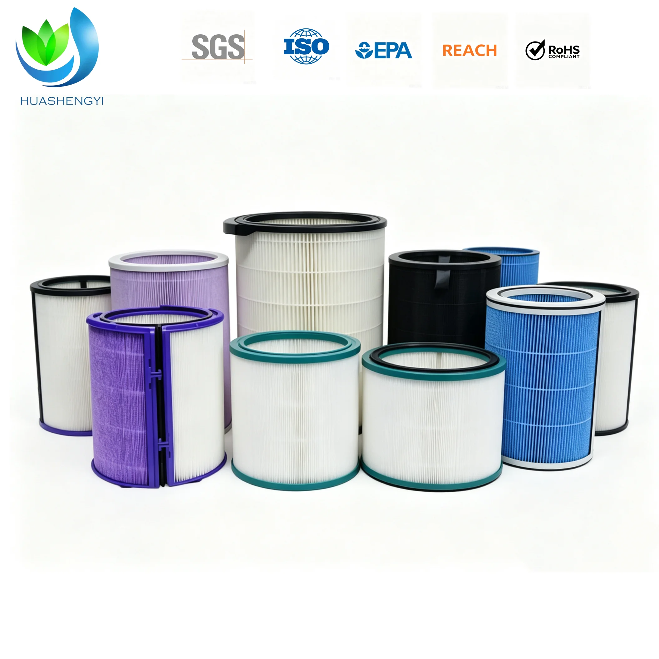 OEM ODM Custom Cylinder Air Filter H13 HEPA Replacement Filter Multi-Layer Composite Filter Activated Carbon Air Filter