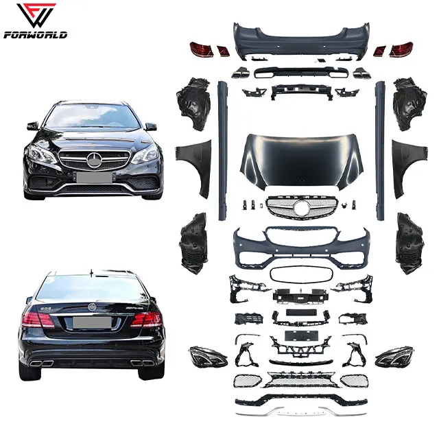 Manufacturing Source Front Rear Bumper Hood Lamp Side Skirt Wide Body Kit For Mercedes Benz E Class