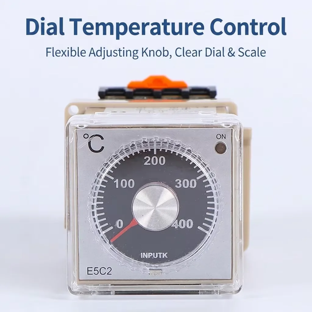 XRKC E5C2 Knob Adjustable PID Intelligent Temperature Controller K-type 0-200 ℃/0-400 ℃ Industrial Temperature Controller