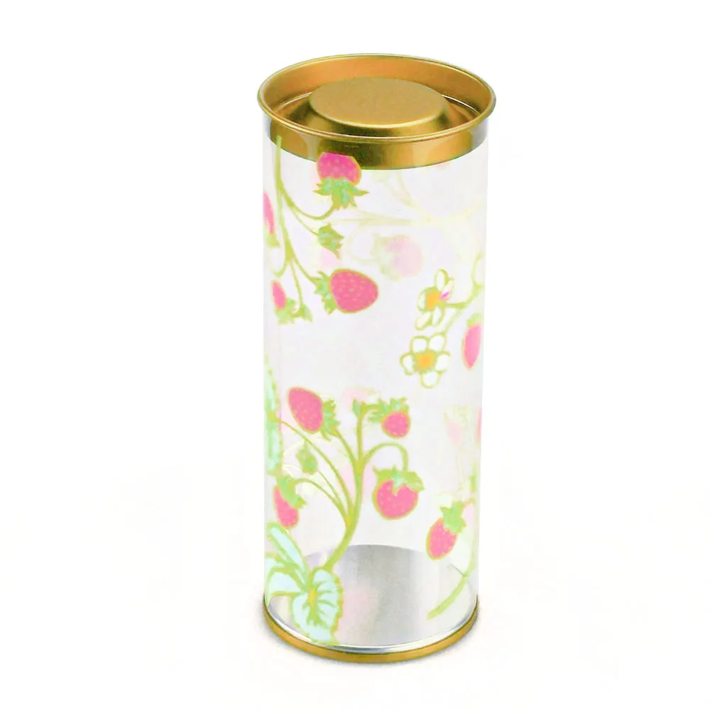 Transparent PVC PET RPET PP Plastic Round Tube Cylinder Packaging Box with Metal Lid