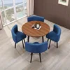 Blue fabric chair set for dining table