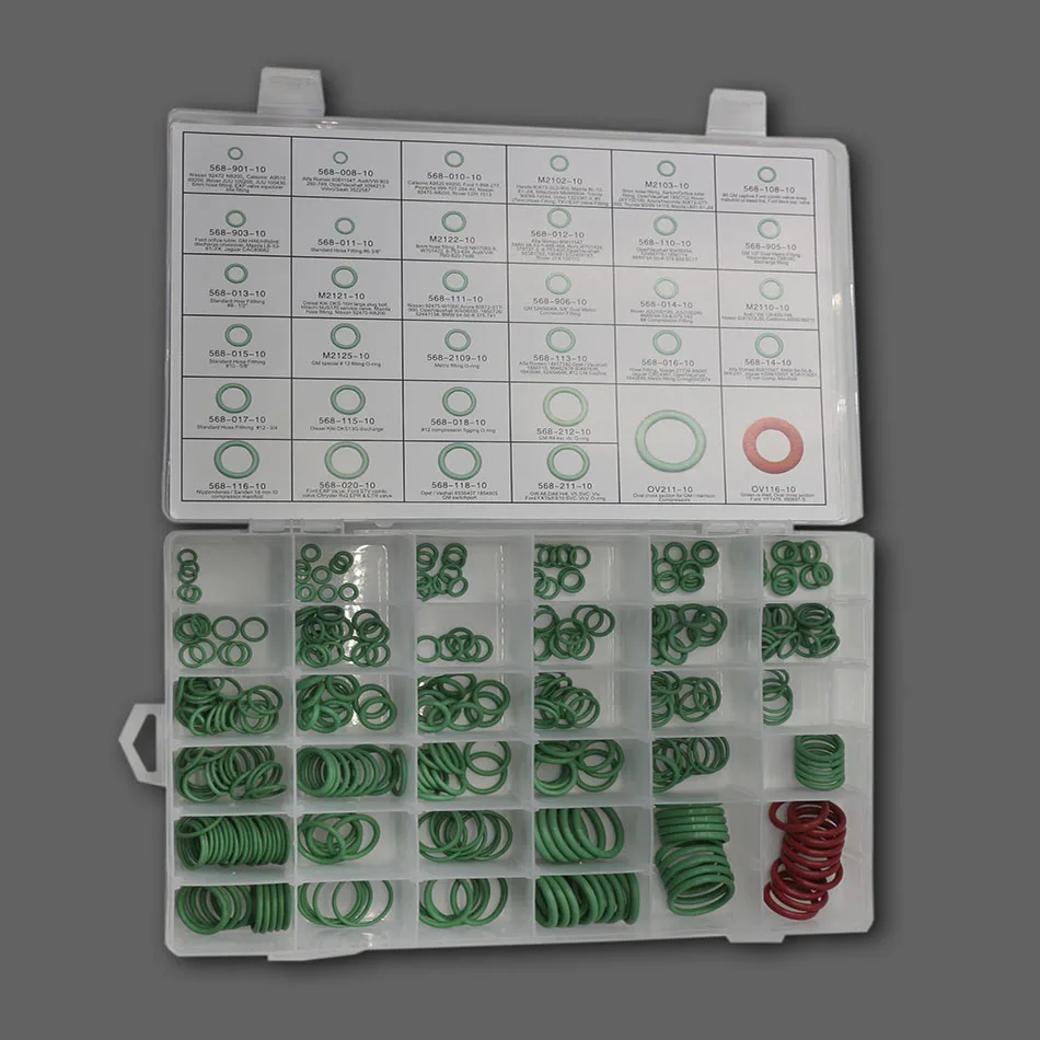 Green Color Nbr Car Air Conditioner Oring Kits 18 Sizes 270pcs In