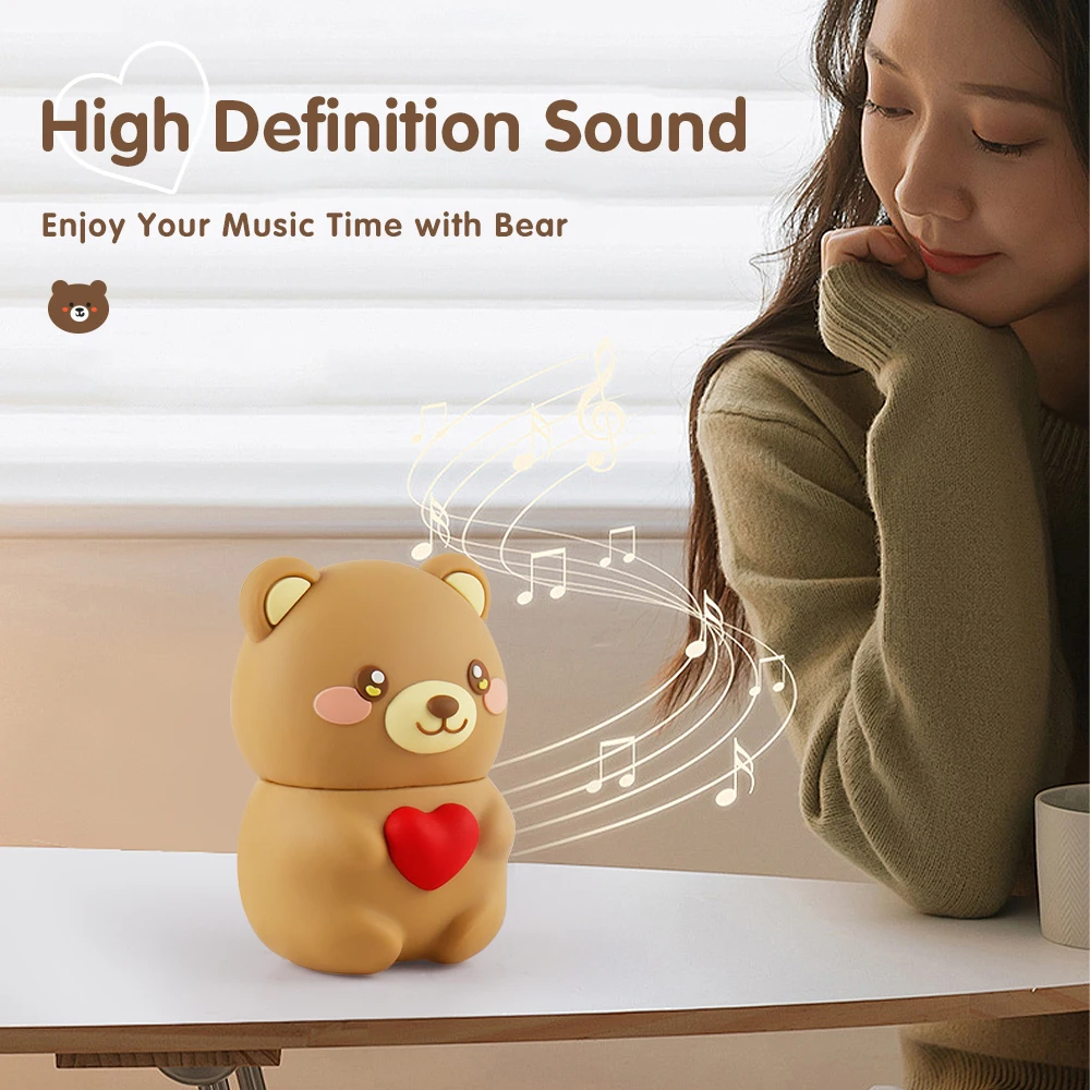 Creativity Brand Promotion LOGO Wireless Speaker Outdoor Heart Shape Little Bear BT 5.2 Wireless Speaker
