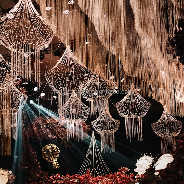 Wedding Decor Sliver Line Partition String Curtain Decorative