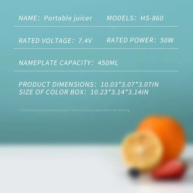 Custom Logo Fresh Juice Portable Blenders and Mini Fruit Smoothie Milkshake Mixer Blender Juicer