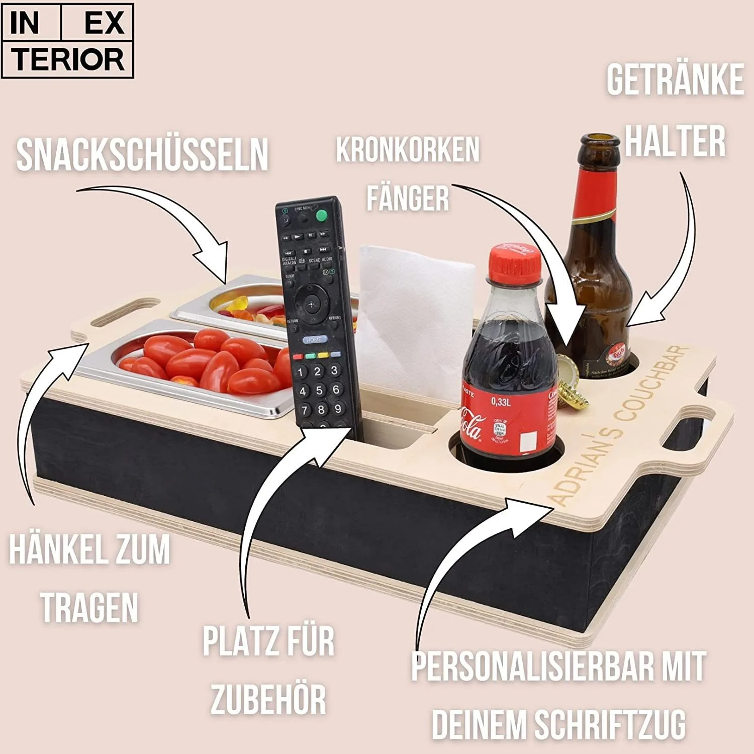 Creative Wooden Snacks and Drinks Storage Box for Parties