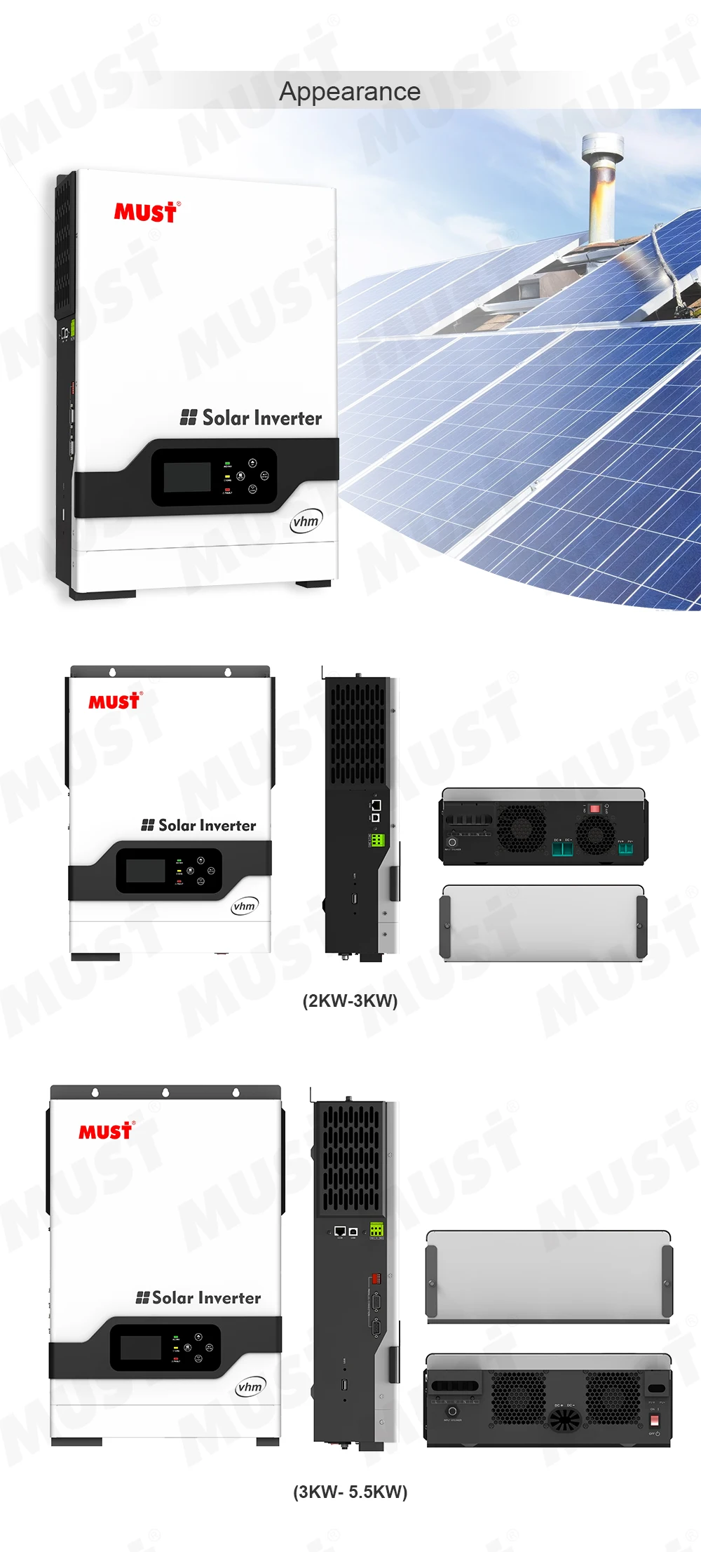 Must 3Kw Hybrid Solar Inverter PV1800 VHM best price in Kenya