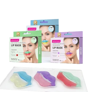 Custom Vegan Natural Double-color 2 in 1 Moisturizing Collagen Lip Mask Lip Skin Care Plumping Crystal Lip Sheet Mask
