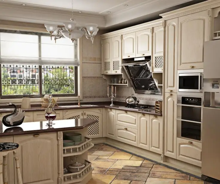 Antique custom design cheap bespoke ready assemble modular kitchen cabinet manufacture