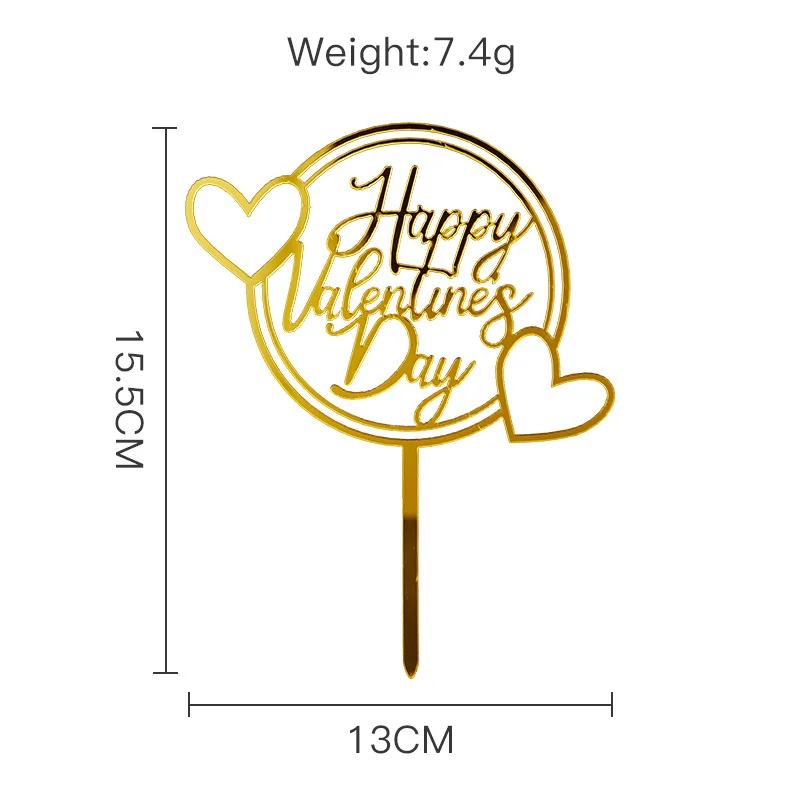 product valentines day  acrylic cake topper happy valentines day party cake decoration959-2