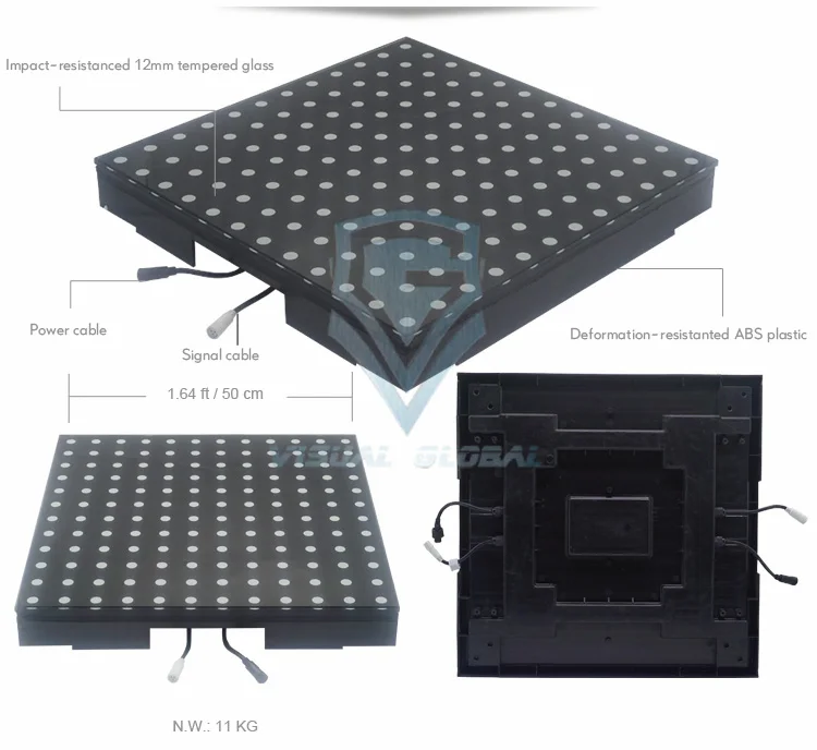 New Portable 12x12 Pixel Interactive Led ali Full Sexy Video Dance Floor