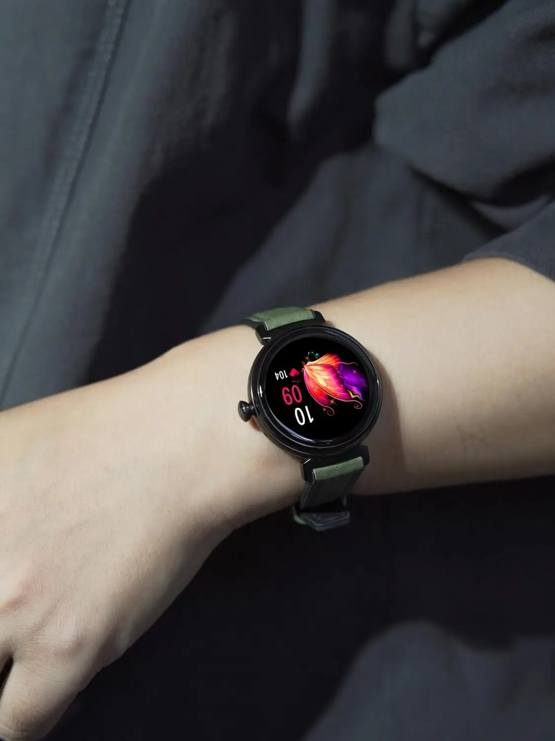 DM70 Minimalist Fashion Smart Watch for Women(Answer/Make Calls), World Smallest 1.04" Round AMOLED Screen Smartwatch for Ladies