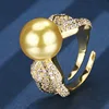 adjustable size Gold and jade ring