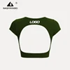 Olive Green -  Cut Out Back Shirt