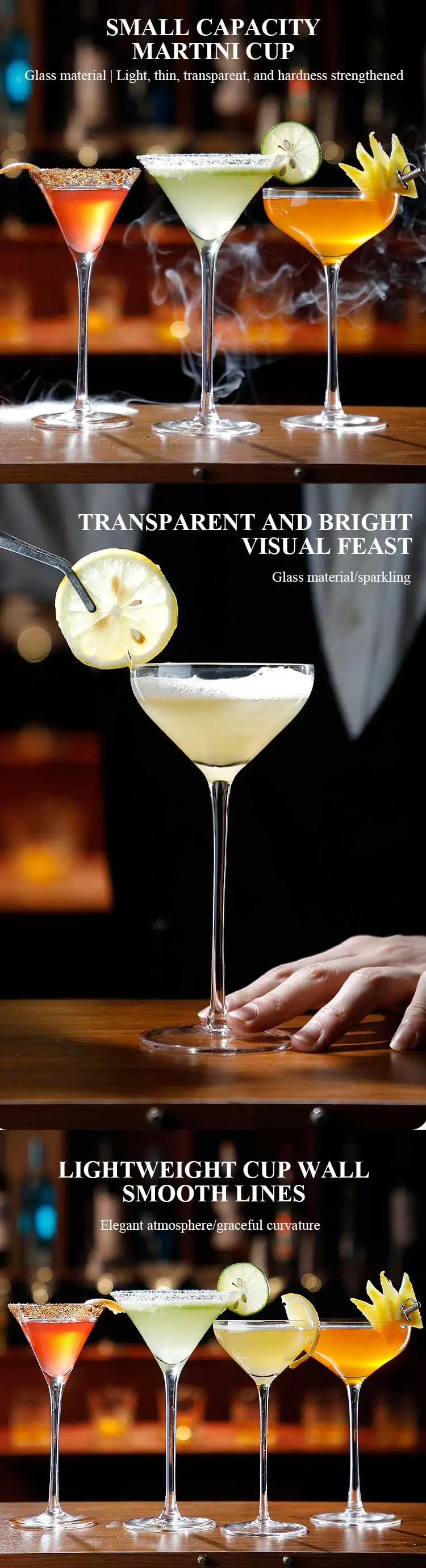 Wholesale Custom Japanese Martini Glasses Barware Handmade Long Stem Coupe Champagne Cocktail Glasses