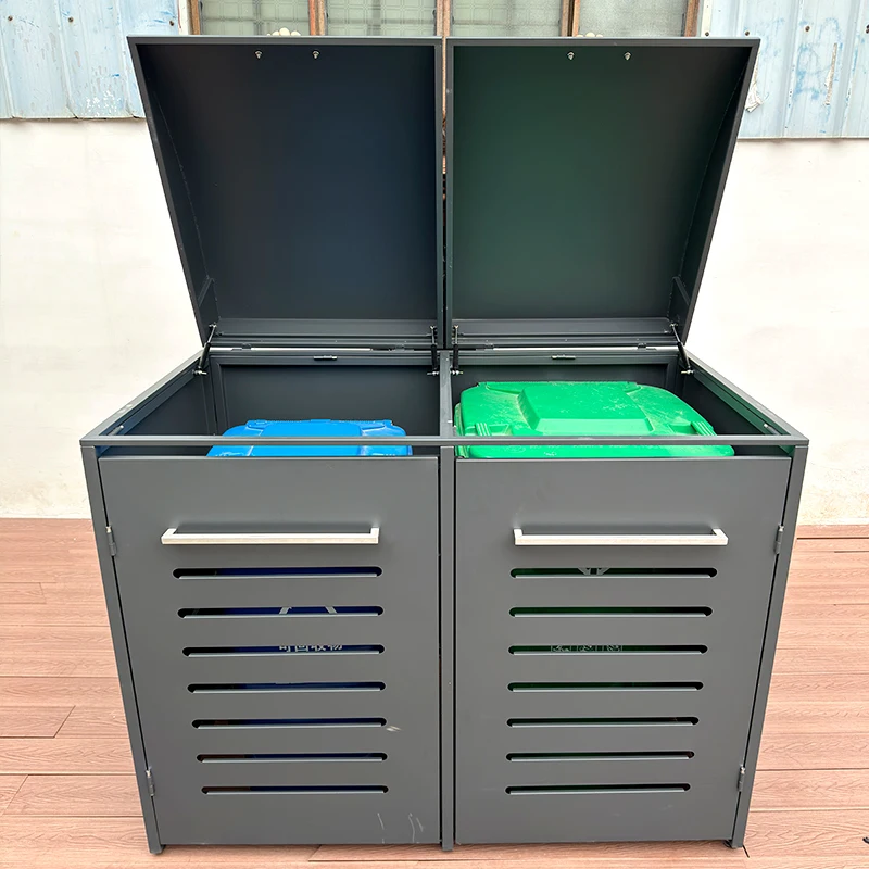 High Quality 240L Garbage Bin Cover 3 Outside Storage Bucket Covers with Metal Steel for Outdoor Use Dustbin Box for Sale