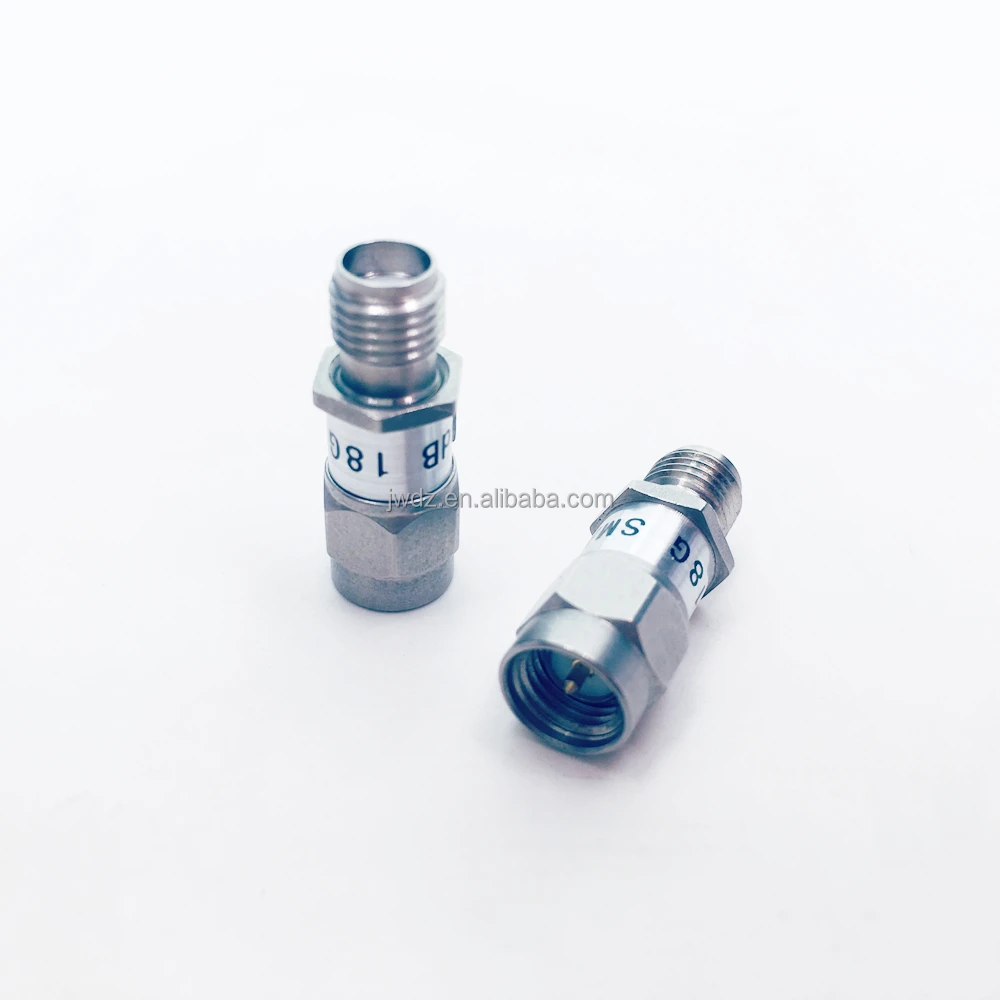 SMA coaxial fixed attenuator,DC to 3GHz 6GHz 18GHz 2W 1db.2db.3db.5db.6db.10db.20db.30db.40db.50db Attenuator