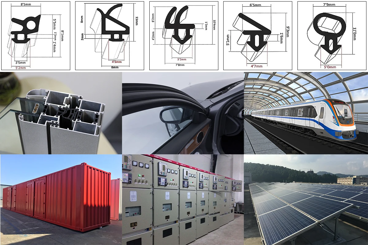 U Shape Epdm Door Rubber Seals Window Rubber Seal Strip Epdm Foam Adhesive Door Rubber Seal