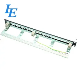 High Density 19'' Loaded 24 Port Cat6 Network Patch Panel with RJ45 Keystone Jack 24 Port Cat6 Patch Panel