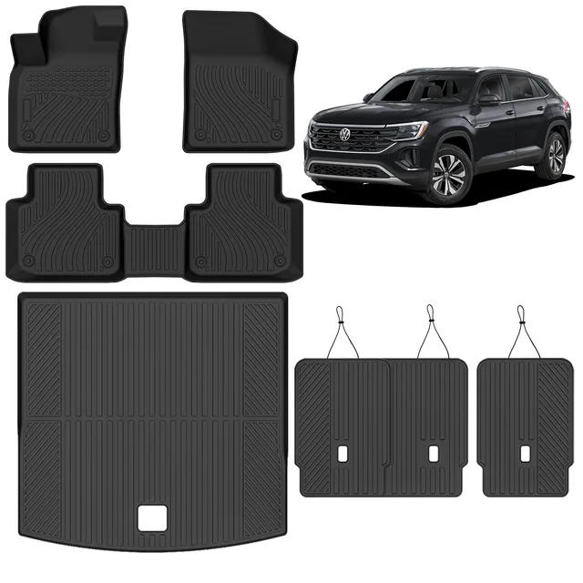 Factory Supply All Weather TPE Car Floor Mats for volkswagen Atlas Cross Sport 2020-2025 Accessories Rear Car Mat Liners Carpets