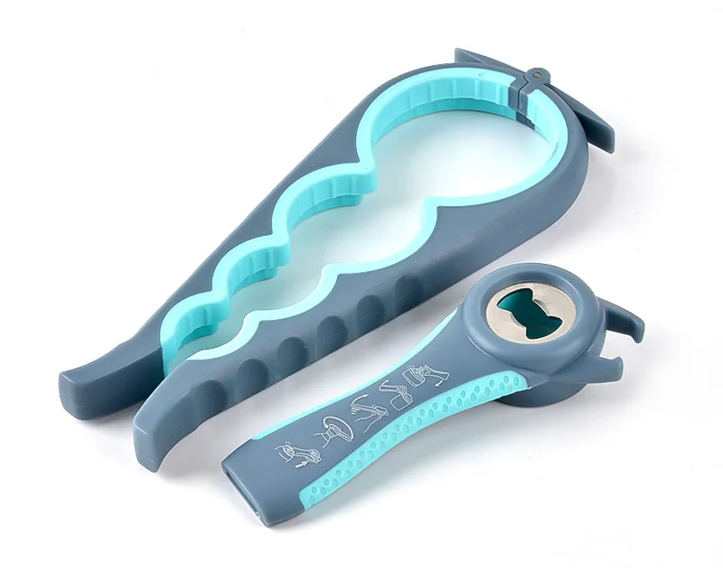 Apribottiglie 5 In 1 Antiscivolo - Set Da 3 Utensili Manuali Per Aprire Barattoli, Lattine E Bottiglie, Impugnatura Ergonomica, Per Mani Deboli E Anziani