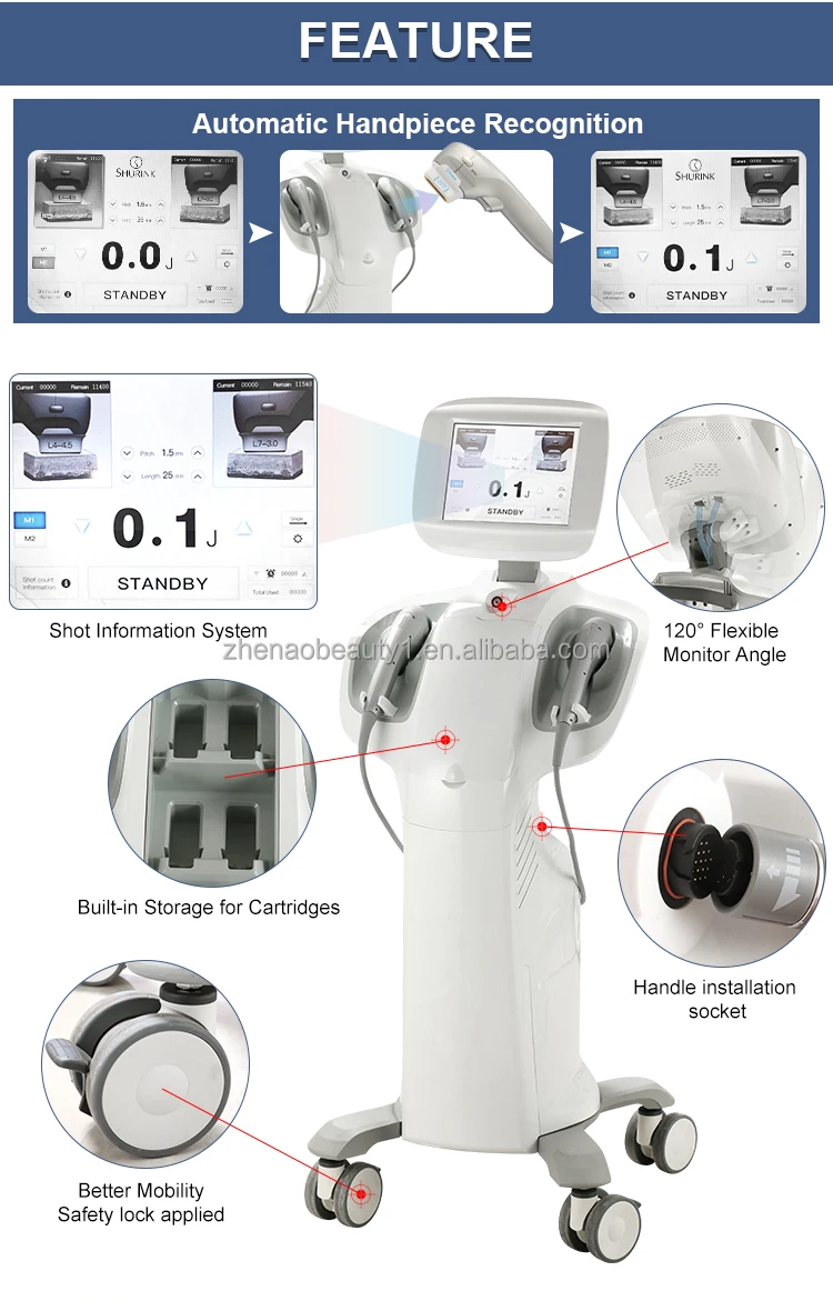 Vertical Ultraform 7D Hifu wrinkle fat removal skin tighterning face lifting 7D hifu Ultraforms with 7 cartridges