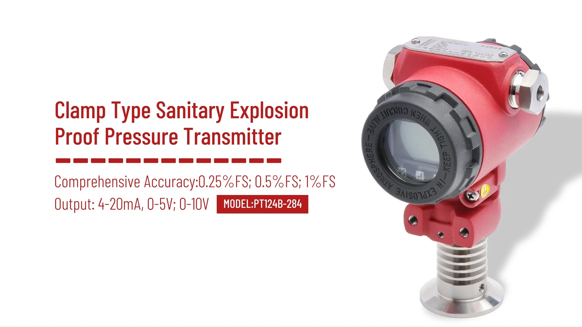 Zhyq Ip65 4-20ma Clamp Sanitary Explosion-proof Pressure Transmitter ...