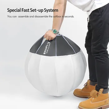 Triopo Kq55 55cm Soft Box Spherical Collapsible Soft Box Quick-Install Bowens Mount for Photography Video Lighting Accessory detail image