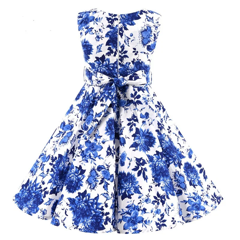 Polka Dot Vintage Kids 1950s Swing Dress Flower Floral Midi Dress ...