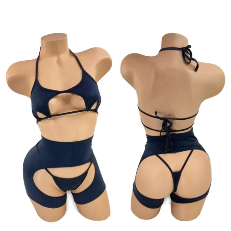 Ailangke Wholesale Custom Black Fivepointed Star Exotic Dancewear