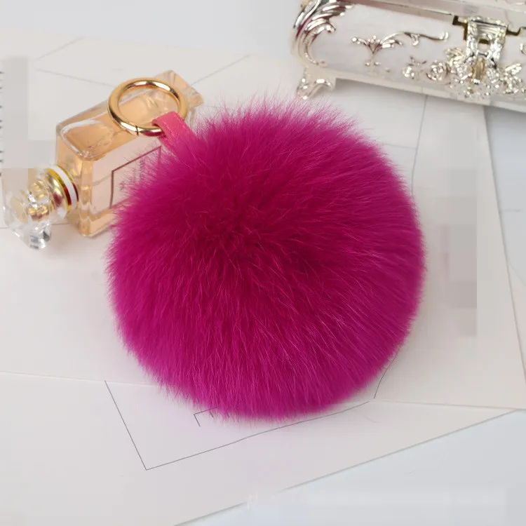 konkurrence Tegne Rise 2021 Hot Selling Genuine Round Fluffy Hot Pink 12cm Fox Fur Pompon Keychain  For Fashion Girls Bags - Buy 12 Cm 13 Cm 14 Cm Big And Colorful Key Chain  Real Fox